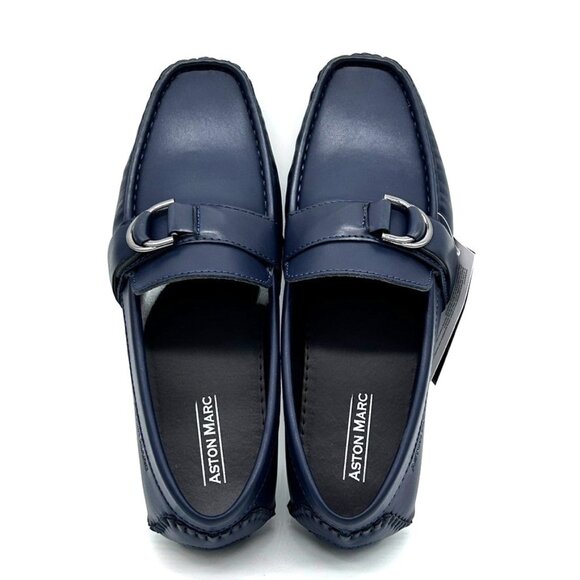 Aston Marc Men's Charter Side Buckle Loafers Shoes Color Navy US 8.5M - With Box - Picture 4 of 11